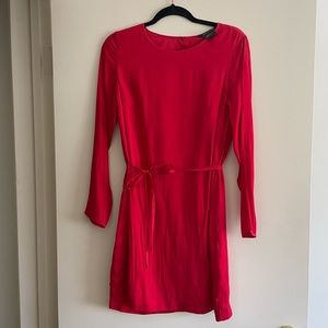 Armani Exchange Red Midi Dress with Belt